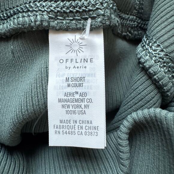 Offline by Aerie Ribbed High Waisted Leggings in Royal Palm NWT Medium Short - Picture 8 of 8